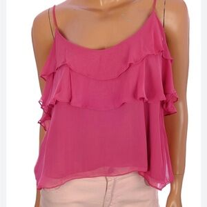 The Hanger Fuchsia Ruffle Camisole